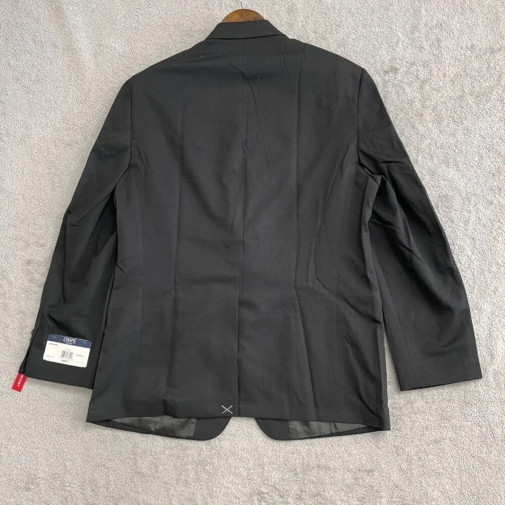 NEW Chaps Men's 42R Black Two-Button Jacket Blazer Regular